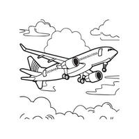 Flugzeug Färbung Seiten. Flugzeug Gliederung Illustration vektor