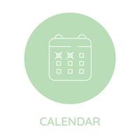 Kalender. Vektor linear Symbol auf Hintergrund