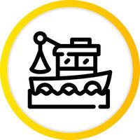 Fischerboot kreatives Icon-Design vektor