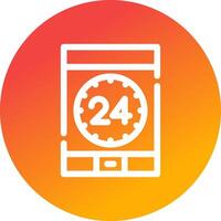 24 timme service kreativ ikon design vektor