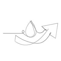 kontinuierlich Linie Zeichnung Wasser Widerstand Illustration Vektor