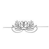 kontinuerlig linje teckning lotus blomma illustration vektor
