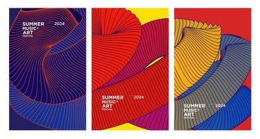 Vektor bunt abstrakt Flüssigkeit Hintergrund zum Sommer- Kunst und Musik- Festival 2024