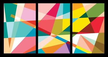 Vektor bunt abstrakt geometrisch Poster zum Sommer- 2024