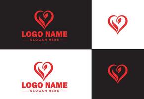 Herz Logo Valentinsgrüße Tag Vektor Kunst Symbol Grafik zum Gesundheit Symbol Herz Logo Vorlage