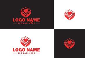hjärta logotyp valentines dag vektor konst ikon grafik för hälsa ikon hjärta logotyp mall