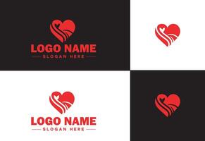 Herz Logo Valentinsgrüße Tag Vektor Kunst Symbol Grafik zum Gesundheit Symbol Herz Logo Vorlage