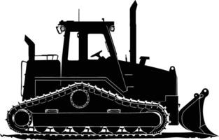 ai generiert Silhouette Bulldozer Konstruktion schwer Maschine Ausrüstung schwarz Farbe nur vektor