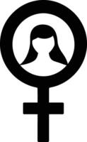 ai generiert Silhouette das Symbol weiblich ein Kreis zum Frauen Tage Jahrestag vektor