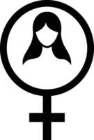 ai genererad silhuett de symbol kvinna en cirkel för kvinnor dagar årsdag vektor