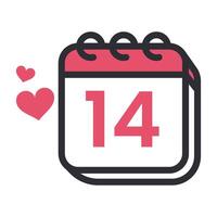 Kalender zum Valentinstag Symbol vektor