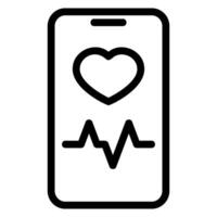 Symbol für die Gesundheits-App-Linie vektor