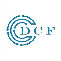 dcf Brief Design. dcf Brief Technologie Logo Design auf Weiß Hintergrund. vektor