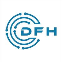 dfh Brief Design. dfh Brief Technologie Logo Design auf ein Weiß Hintergrund. vektor