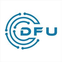 dfu Brief Design. dfu Brief Technologie Logo Design auf ein Weiß Hintergrund. vektor