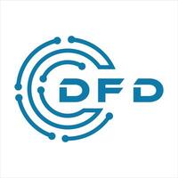 dfd Brief Design. dfd Brief Technologie Logo Design auf ein Weiß Hintergrund. vektor