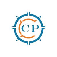 cp brev design. cp brev teknologi logotyp design på en vit bakgrund vektor