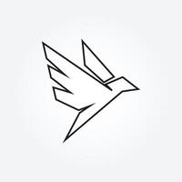 Kolibri Linie Kunst Logo, einfach Tier Vektor Illustration Design