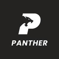 Brief p mit Panther Kopf Illustration. ein Panther Kopf Symbol Logo Vektor. vektor