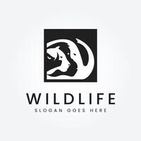 Tier Erhaltung Logo Design. Tierwelt Safari Logo Design Inspiration vektor