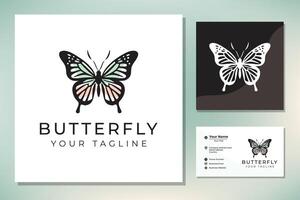 Beauty Flying Butterfly Logo mit einfachem minimalistischem Line Art Monoline Style vektor