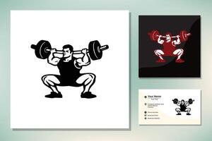 Gewicht Heben Bodybuilder Logo Design vektor