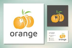 färsk orange frukt, skiva av citron- kalk grapefrukt citrus- med korg gåva logotyp design inspiration vektor