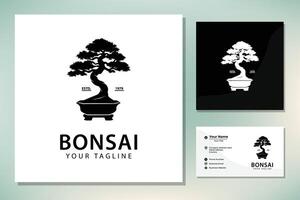 Jahrgang Stil Bonsai Logo Vektor Symbol Illustration