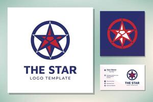 Texas fünf 5 spitz Pentagramm Logo Design vektor