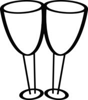 Gekritzel Glas Toast Symbol skizzieren Hand gezeichnet Vektor Illustration