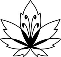 Lotus Blume Gekritzel Symbol Gravur vektor