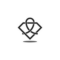 Faden Garn Diamant Knoten Logo Vektor