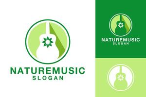 Natur Musik- Instrument Logo Design vektor