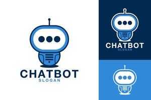 chatt robot prata kommunikation logotyp design vektor