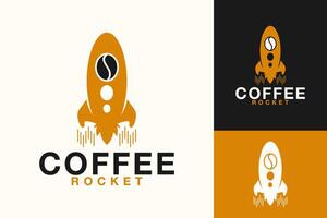 Rakete Kaffee Cafe Bar Logo Design vektor