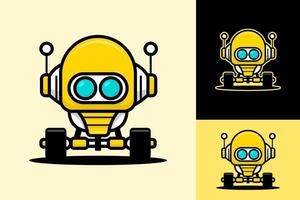 futuristisch Roboter Maskottchen modern Illustration Logo Design vektor