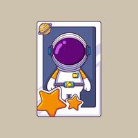 Astronaut Puppe im das Kasten. Astronaut Puppe vektor