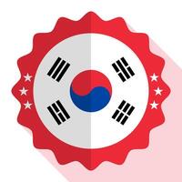 Süd Korea Qualität Emblem, Etikett, Zeichen, Taste. Vektor Illustration.