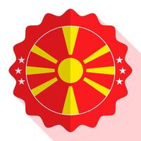 Norden Mazedonien Qualität Emblem, Etikett, Zeichen, Taste. Vektor Illustration.