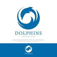 Delphin abstraktes Logo springendes wellenförmiges Vektorillustrationsdesign vektor