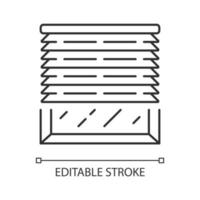 persienner linjär ikon. fönsterjalusi, behandlingar. kök, vardagsrum fönsterluckor. heminredning. tunn linje illustration. kontur symbol. vektor isolerade konturritning. redigerbar linje