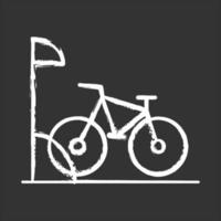 cykelparkering krita ikon. cykelförråd. cykelställ. sportaktivitet. säker plats för hjul. ekotransporter. stadscykling. lägenhetsbekvämligheter. isolerade svarta tavlan vektorillustration vektor