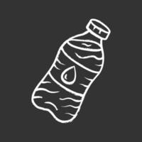 Mineralwasser-Kreide-Symbol. sauberes Trinkwasser. Plastikflasche mit Etikett. alkoholfreies Erfrischungsgetränk. kohlensäurefreies, kohlensäurehaltiges Getränk. isolierte vektortafelillustration vektor