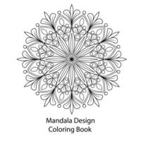 enkel dekorativ blomma mandala färg bok design vektor. vektor