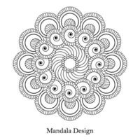 drehen Blume Mandala Design Färbung Buch Seite Vektor Datei