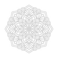 Blumen- Eleganz einfach Mandala Design zum Färbung Buch Seite vektor