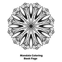 enkel lätt blomma färg bok mandala design vektor