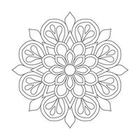 fredlig blommig mandala för färg bok sida, vektor