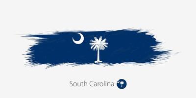 flagga av söder Carolina oss stat, grunge abstrakt borsta stroke på grå bakgrund. vektor