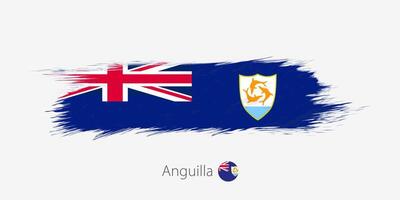 Flagge von Anguilla, Grunge abstrakt Bürste Schlaganfall auf grau Hintergrund. vektor